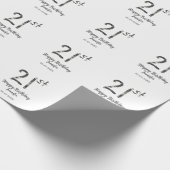 21st Birthday Naam toevoegen Datum Jaar Black sjab Cadeaupapier (Hoek)