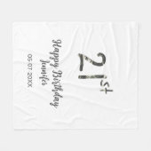 21st Birthday Naam toevoegen Datum Jaar Black sjab Fleece Deken (Voorkant (Horizontaal))