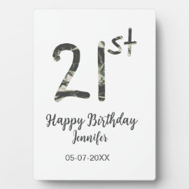 21st Birthday Naam toevoegen Datum Jaar Black sjab Fotoplaat