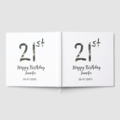 21st Birthday Naam toevoegen Datum Jaar Black sjab Gastenboek (Volledig)