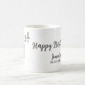 21st Birthday Naam toevoegen Datum Jaar Black sjab Koffiemok (Center)