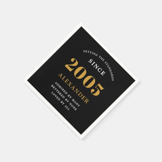 21st Birthday Name 2005 Black Gold Elegant Chic Servet (Hoek)
