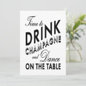 21st Birthday nodig Tijd uit om Champagne wit te D Kaart (Staand voorkant)