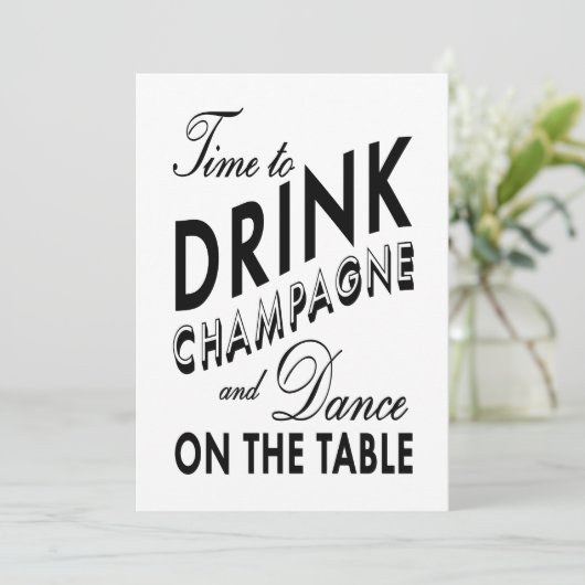 21st Birthday nodig Tijd uit om Champagne wit te D Kaart (Staand voorkant)