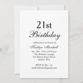 21st Birthday nodig Tijd uit om Champagne wit te D Kaart (Achterkant)