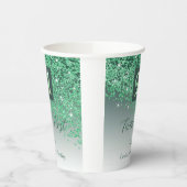 21st Birthday Party Gleaming Green Glitter Papieren Bekers (Links)