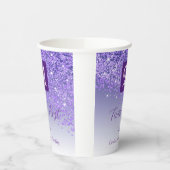 21st Birthday Party Gleaming Purple Glitter Papieren Bekers (Links)