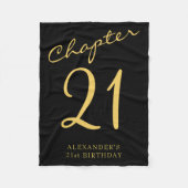 21st Birthday Party Gold Script Blue  Fleece Deken (Voorkant)