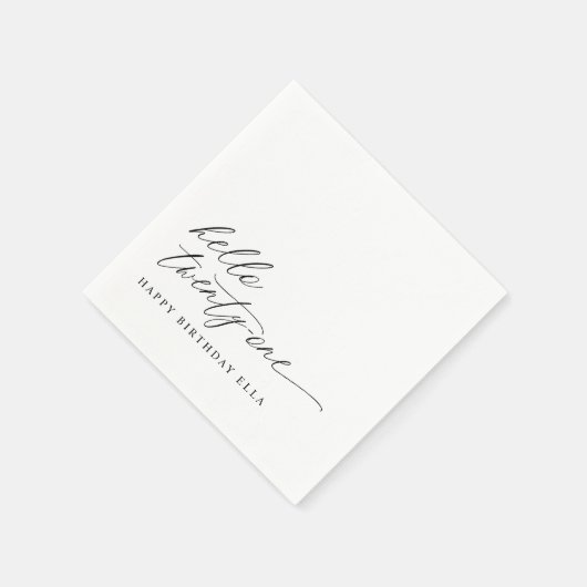 21st Birthday Party Hello 21 Modern Milestone Servet (Hoek)