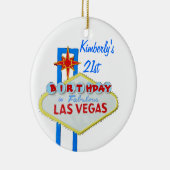 21st Birthday Party Las Vegas Keramisch Ornament (Rechts)