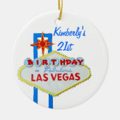 21st Birthday Party Las Vegas Keramisch Ornament (Voorkant)