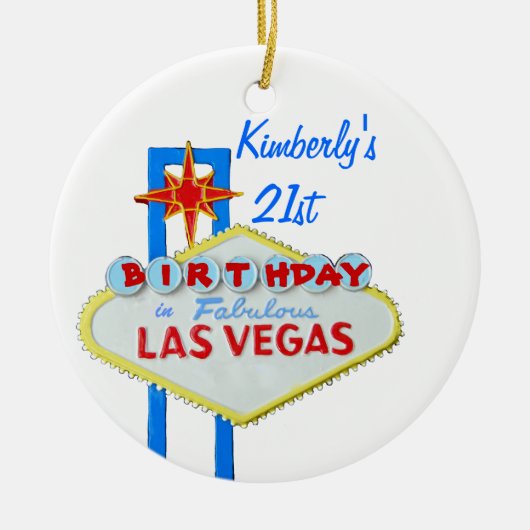 21st Birthday Party Las Vegas Keramisch Ornament (Voorkant)