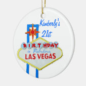 21st Birthday Party Las Vegas Keramisch Ornament (Links)