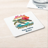  21st Birthday Personalized Tropical Ocean Theme Kartonnen Onderzetters (Schuin)