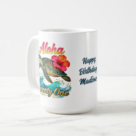  21st Birthday Personalized Tropical Sea Turtle  Koffiemok