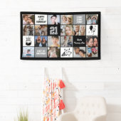 21st Birthday Photo Collage Custom Black White Spandoek (Insitu)