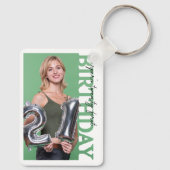 21st Birthday Photo college Party  Sleutelhanger (Achterkant)