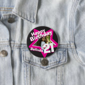 21st Birthday photo fun hot pink button/badge Ronde Button 7,6 Cm (In situ)