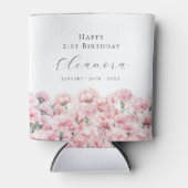 21st Birthday Pink Carnation January Birth Flower Blikjeskoeler (Voorkant)