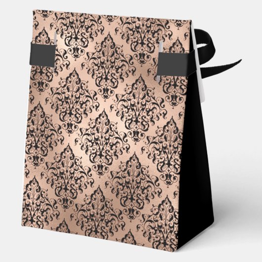 21st Birthday Rose Gold Damask Thank You  Bedankdoosjes (Achterkant)
