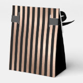 21st Birthday Rose Gold Striped Thank You Bedankdoosjes (Achterkant)