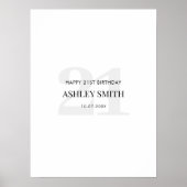 21st Birthday Signature Guest Book Poster (Voorkant)