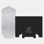 21st Birthday Silver Glitter Thank You Bedankdoosjes (Ongevouwen)