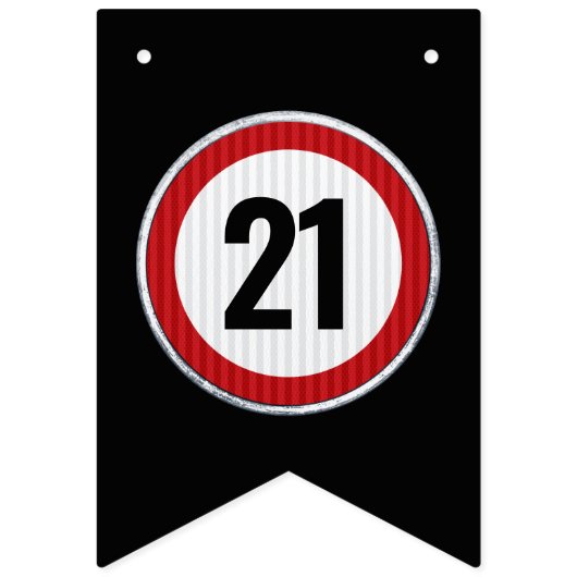 21st Birthday Speed Limit Sign - ANY AGE Vlaggetjes (Eerste vlag)