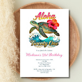  21st Birthday Tropical Ocean Beach Theme Kaart