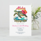  21st Birthday Tropical Ocean Beach Theme Kaart (Staand voorkant)