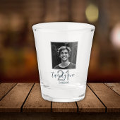 21st Birthday Twenty One Photo Trendy Script Shot Glas