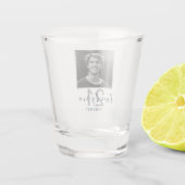 21st Birthday Twenty One Photo Trendy Script Shot Glas (Achterkant)