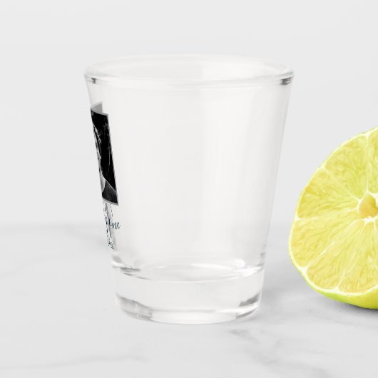 21st Birthday Twenty One Photo Trendy Script Shot Glas (Rechts)