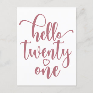 21st Birthday Women Hello 21 Cute 21 Years Old Briefkaart