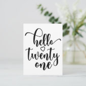 21st Birthday Women Hello 21 Cute 21 Years Old Briefkaart (Staand voorkant)