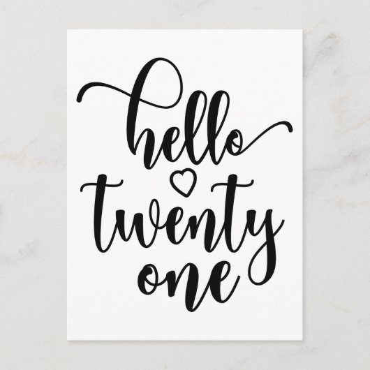 21st Birthday Women Hello 21 Cute 21 Years Old Briefkaart (Voorkant)