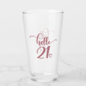 21st Birthday Women Hello 21 Cute 21 Years Old Glas (Achterkant)
