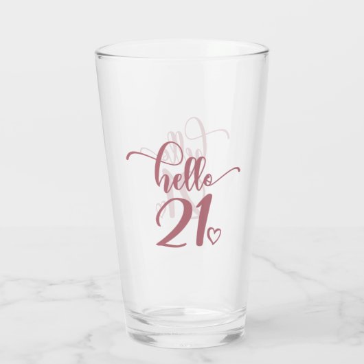 21st Birthday Women Hello 21 Cute 21 Years Old Glas (Achterkant)