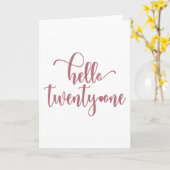 21st Birthday Women Hello 21 Cute 21 Years Old Kaart (Gele Bloem)