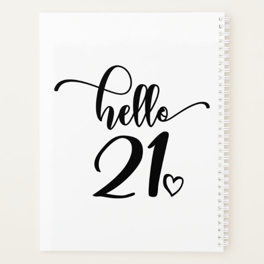 21st Birthday Women Hello 21 Cute 21 Years Old Planner (Achterkant)