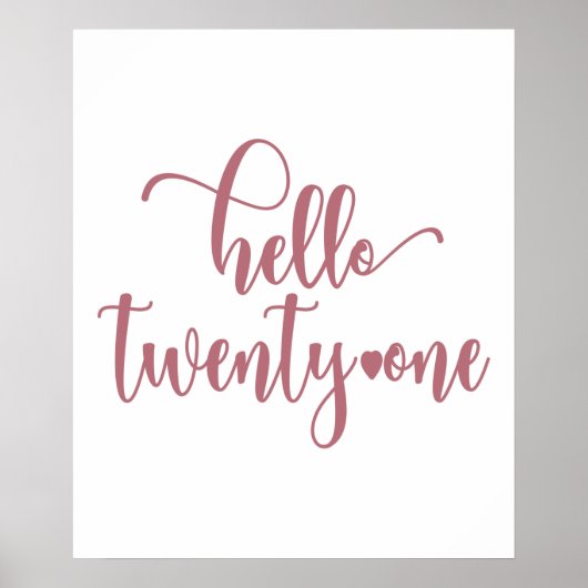 21st Birthday Women Hello 21 Cute 21 Years Old Poster (Voorkant)