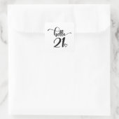 21st Birthday Women Hello 21 Cute 21 Years Old Vierkante Sticker (Tas)