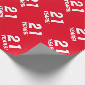 21St. Birthday wrapping paper | Aangepast leeftijd Cadeaupapier (Hoek)