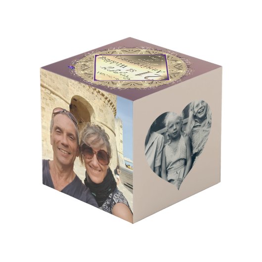 21st Brass Wedding Anniversary Photo Cube Kubus (Achter hoekig)