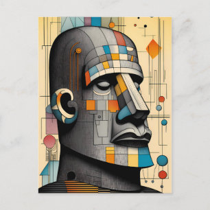 21st Century Moai - Ken Gage Tiki Art Briefkaart
