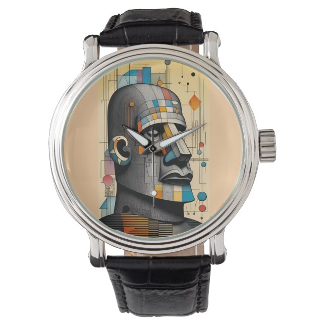 21st Century Moai - Ken Gage Tiki Art Horloge (Voorkant)