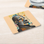 21st Century Moai - Ken Gage Tiki Art Kartonnen Onderzetters (Schuin)