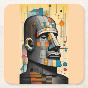 21st Century Moai - Ken Gage Tiki Art Kartonnen Onderzetters