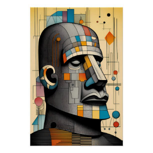 21st Century Moai - Ken Gage Tiki Art Perfect Poster