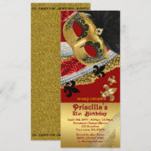 21st, Invitation Ticket styl, Birthday Woman any a Kaart (Voorkant / Achterkant)